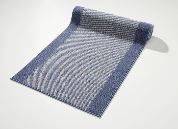 Läufer & Stufenmatten - Perfekte Läufer nach Ihrem Wunschmaß, in Größe 100 (50 cm breit) bis 106 (100 cm breit), in Farbe BLAU Ansicht 1