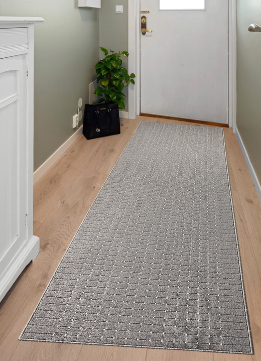 Läufer & Stufenmatten - Läufer in Wunschlänge mit rutschhemmender Latex-Rückseite, in Größe 102 (67 cm breit) bis 106 (100 cm breit), in Farbe GRAU Ansicht 1
