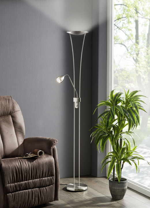 - Standfluter aus Metall mit beweglichem Lesearm, in Farbe NICKEL