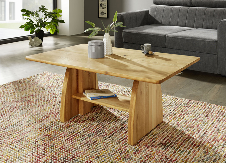 - Höhenverstellbarer Couchtisch aus Massivholz, in Farbe WILDEICHE
