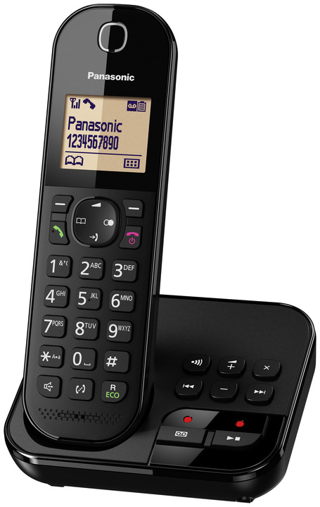 Festnetz-Telefone - Panasonic Großtasten-Telefon mit Anrufbeantworter, in Farbe SCHWARZ, in Ausführung Großtasten-Telefon mit Anrufbeantworter Ansicht 1