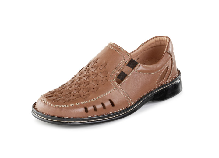 Slipper & Schnürschuhe - GINO GALANTE Slipper mit luftigen Durchbrüchen, in Größe 040 bis 046, in Farbe COGNAC Ansicht 1