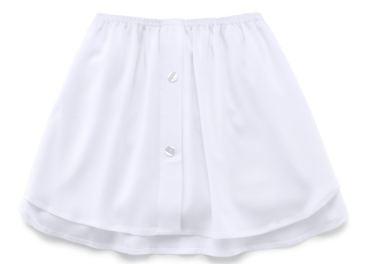 Kurzarm - Blusensaum aus feinem Viskose-Jersey Kurzarm - Blusensaum aus feinem Viskose-Jersey, in Größe 001 (36-40) bis 003 (48-52), in Farbe WEISS