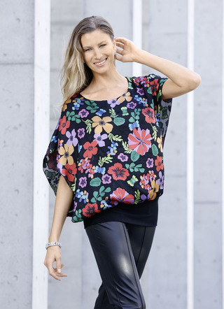 Poncho-Tunika mit eingearbeitetem Top