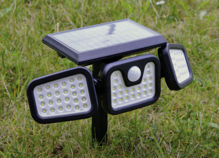 Gartenbeleuchtung - LED-Strahler Panta Trio Solar, in Farbe SCHWARZ Ansicht 1