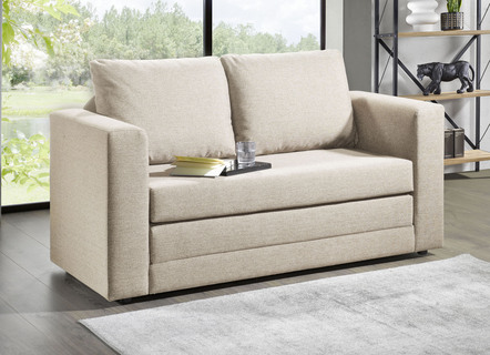 Schlafsofa mit 2 großen, weichen Rückenkissen