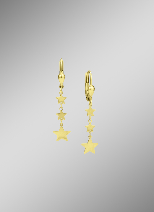 Ohrschmuck - Wundervolle Sternen-Ohrringe aus Gold 585/- fein, in Farbe  Ansicht 1