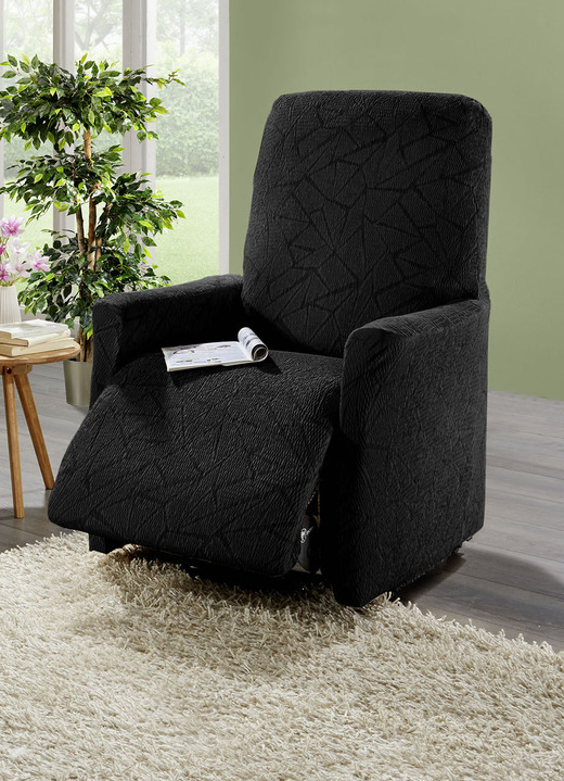Sessel- & Sofaüberwürfe - Stretchbezüge mit optimaler Passform, in Größe 101 (Sesselbezug) bis 106 (Stuhlbezug), in Farbe ANTHRAZIT Ansicht 1