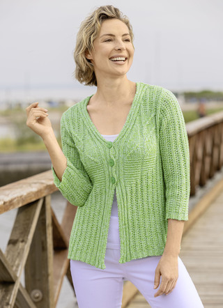 Strickjacke in feiner Melangeoptik