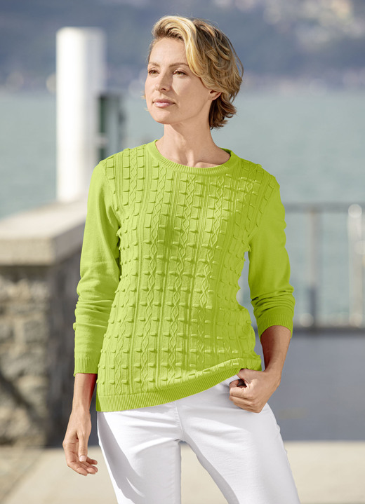Basics - Pullover mit streckendem Strukturmuster, in Größe 036 bis 052, in Farbe LIMONE Ansicht 1