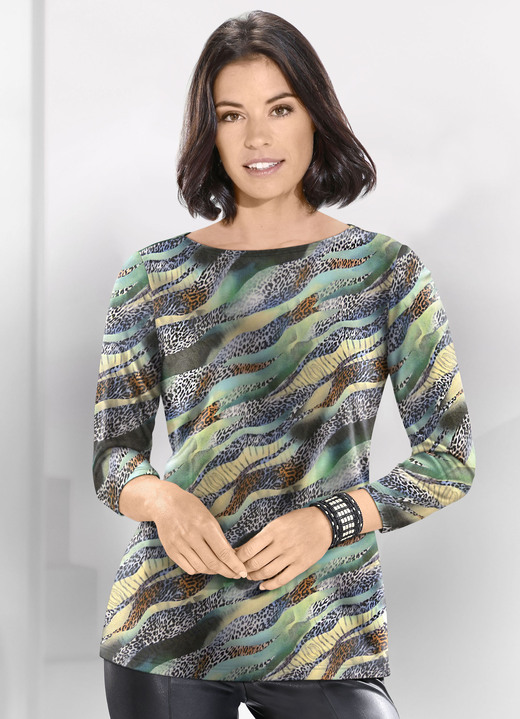 Klaus Modelle - Pullover in Feinstrick, in Größe 038 bis 054, in Farbe GRÜN-BLAU-MULTICOLOR