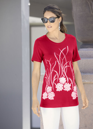 Longshirt mit Kontrast-Druck in 2 Farben