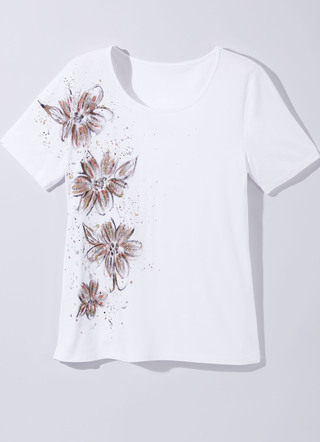 Shirt mit handbemaltem Glitzerornament