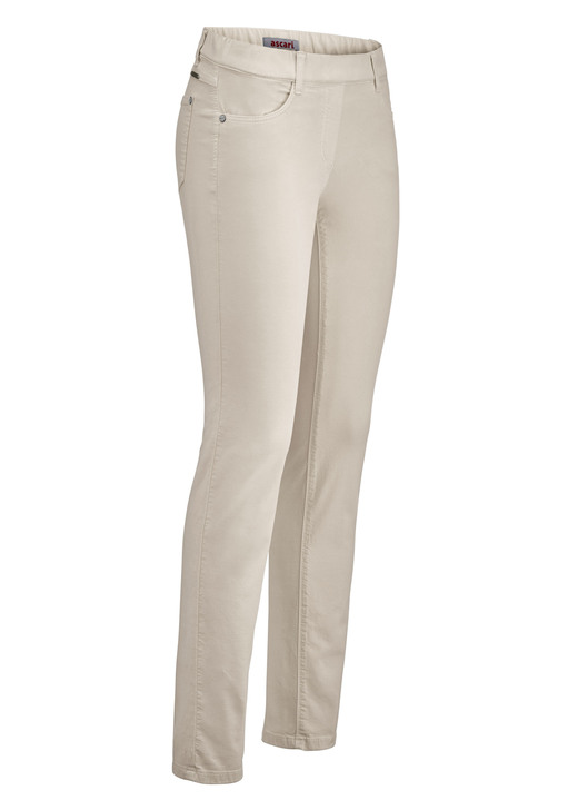 Hosen mit Knopf- und Reißverschluss - Hose in bequemer Schlupfform, in Größe 017 bis 052, in Farbe BEIGE Ansicht 1
