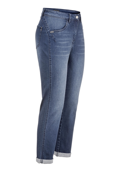 Hosen mit Knopf- und Reißverschluss - Jeans mit Push-up-Effekt, in Größe 017 bis 052, in Farbe JEANSBLAU Ansicht 1