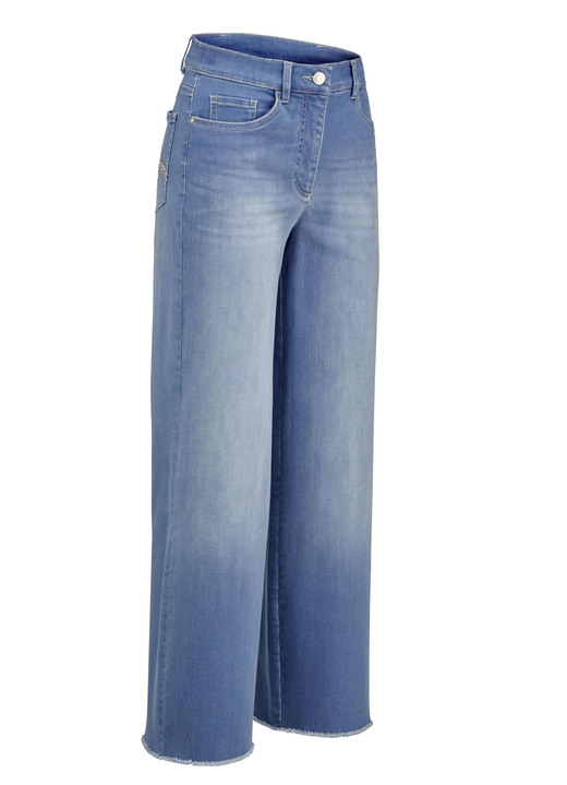 Hosen mit Knopf- und Reißverschluss - Jeans mit modischer Beinweite, in Größe 018 bis 052, in Farbe JEANSBLAU Ansicht 1