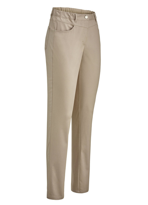 Hosen mit Knopf- und Reißverschluss - Hose in 4-Pocket-Form, in Größe 018 bis 052, in Farbe SAND Ansicht 1