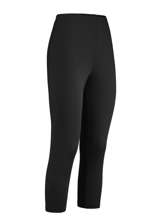 Hosen in Schlupfform - Capri-Leggings, in Größe (36/38) bis (52/54), in Farbe SCHWARZ Ansicht 1