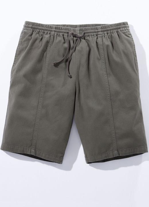 Shorts & Bermudas - Bequeme Schlupf-Shorts in 4 Farben, in Größe 048 bis 060, in Farbe OLIV Ansicht 1