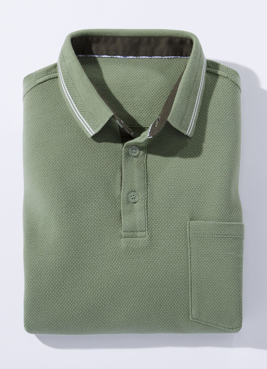 Shirts - Poloshirt in 4 Farben, in Größe 046 bis 062, in Farbe LINDGRÜN Ansicht 1