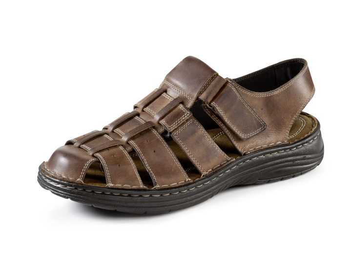Sandalen & Pantoletten - GINO GALANTE Sandale aus gefettetem, schattiertem Rindleder, in Größe 040 bis 046, in Farbe MARONE Ansicht 1
