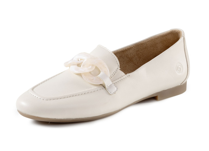 Slipper & Schnürschuhe - Remonte Loafer mit trendiger Zierkette, in Größe 036 bis 042, in Farbe BEIGE Ansicht 1