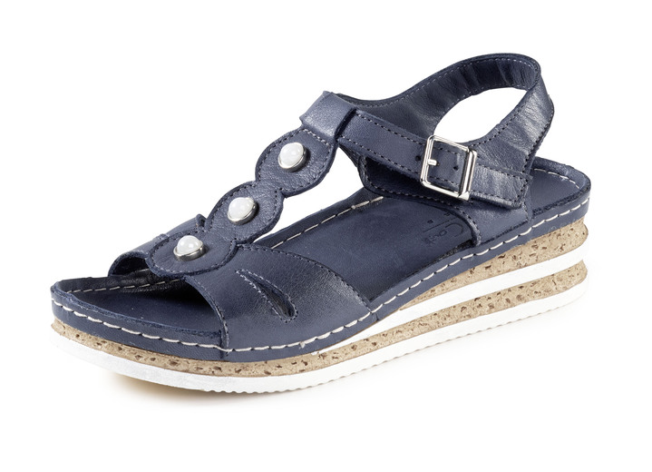 Sandaletten & Pantoletten - Andrea Conti Sandale aus weichem Nappaleder, in Größe 036 bis 041, in Farbe MARINE Ansicht 1