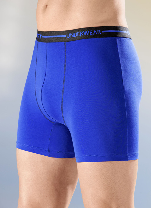 Pants & Boxershorts - Viererpack Pants, uni mit Elastikbund, in Größe 004 bis 010, in Farbe 2X ROYALBLAU, 2X SCHWARZ