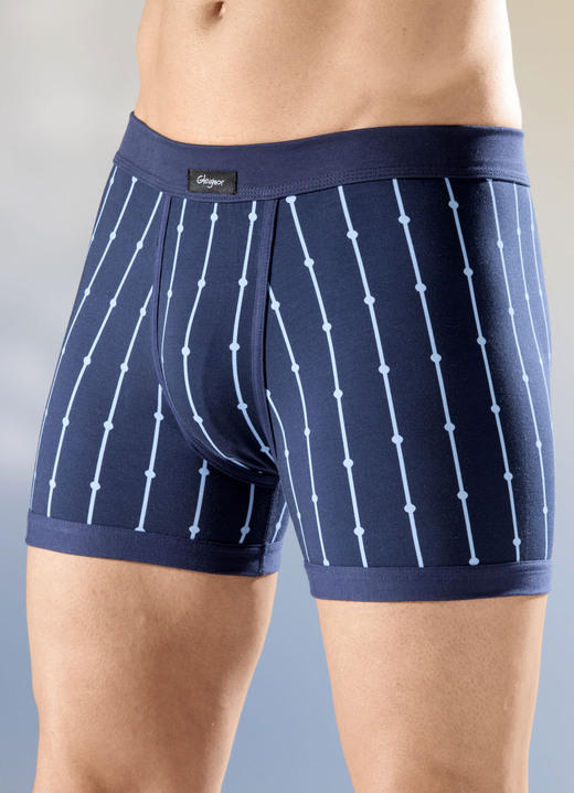Slips & Unterhosen - Viererpack Unterhosen mit Softbund, in Größe 005 bis 011, in Farbe 2X MARINE-BLAU, 2X GRÜN-GRAU