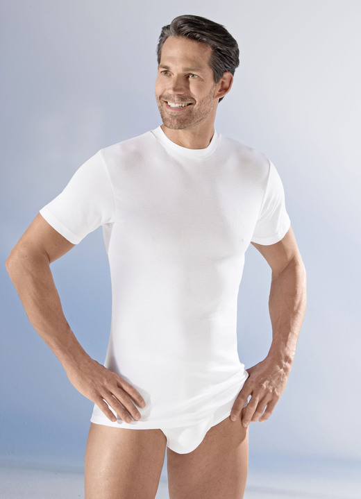 Unterhemden - Mey Noblesse Zweierpack Shirts aus Feinripp, weiß, in Größe 004 bis 009, in Farbe WEISS