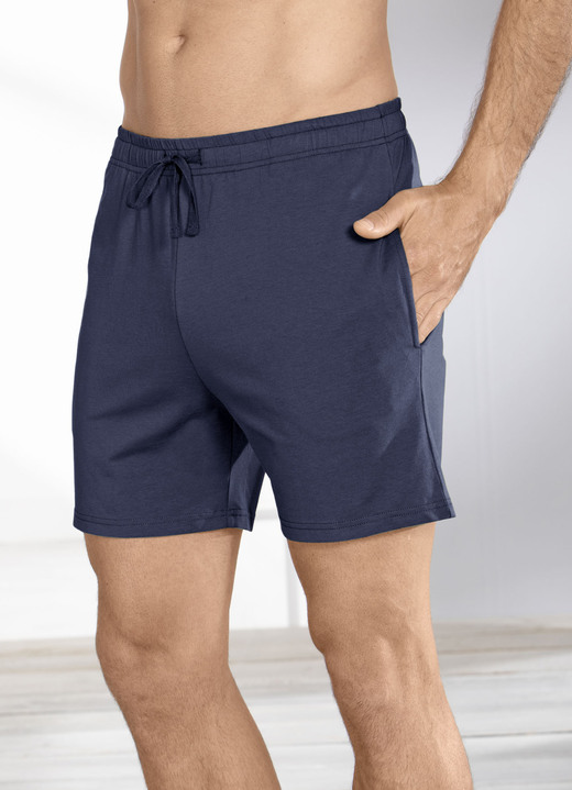 Shortys - Zweierpack Schlaf-und Freizeitshorts mit BIO-Baumwolle, in Größe 046 bis 062, in Farbe 1X SCHWARZ, 1X GRAU MELIERT Ansicht 1