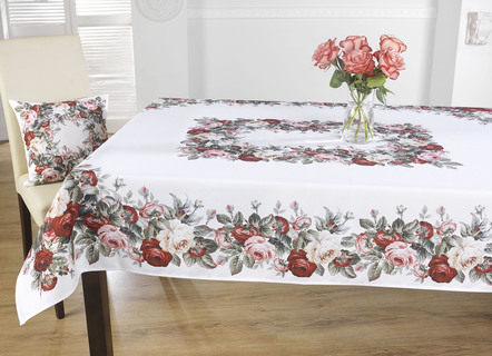 Aussdrucksstarke Tischdecke mit bezauberndem Rosen-Dessin
