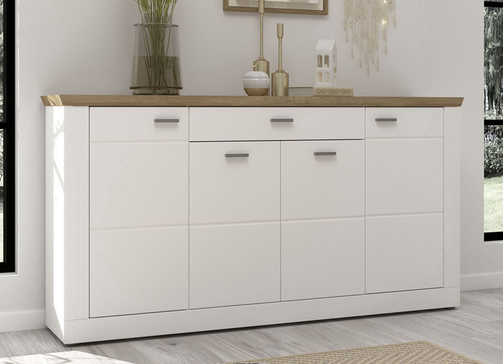 Sideboards - Sideboard im Landhausstil, in Farbe WEISS-EICHE Ansicht 1