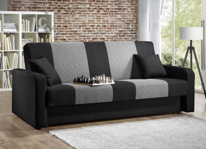 Schlafsofas - Klick-Klack-Sofa mit komfortabler Bonnellfederung, in Farbe ANTHRAZIT-HELLGR. Ansicht 1