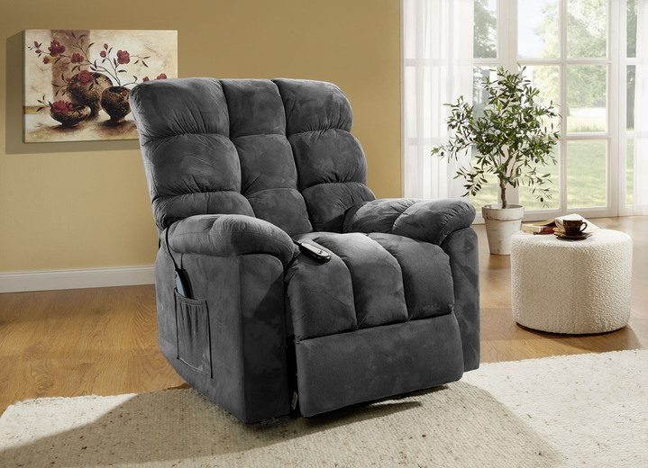 TV-Sessel / Relax-Sessel - Relaxsessel mit Aufstehhilfe, Massage- und Wärmefunktion, in Farbe DUNKELGRAU Ansicht 1