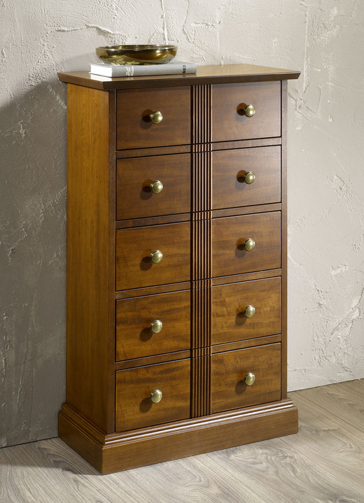 Sideboards - Teilmassive Kommodenserie mit Echtholzfurnier, in Farbe CREME, in Ausführung Schubladenkommode, klein Ansicht 1