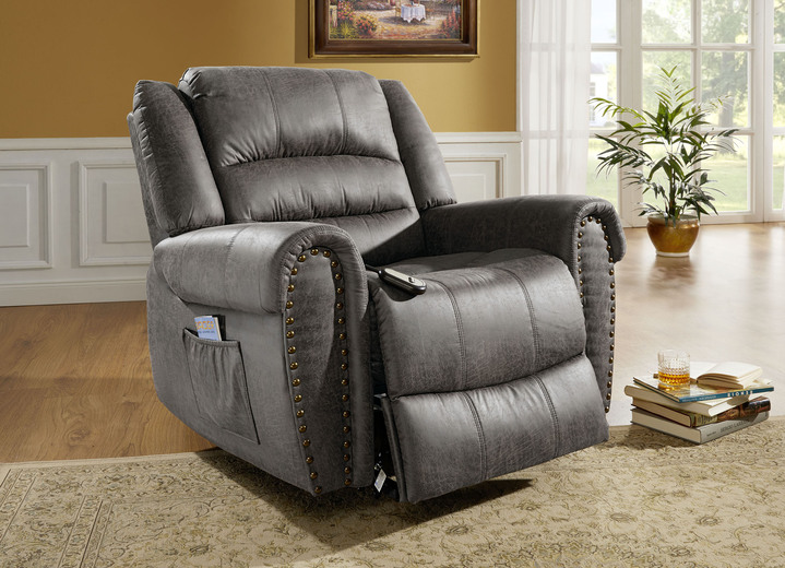 TV-Sessel / Relax-Sessel - Relaxsessel mit Aufstehhilfe und Fernbedienung, in Farbe GRAU Ansicht 1