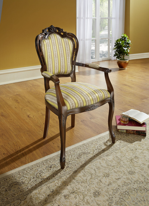 Stühle & Sitzbänke - Armlehnenstuhl, in Farbe NUSSBAUM-GOLD Ansicht 1