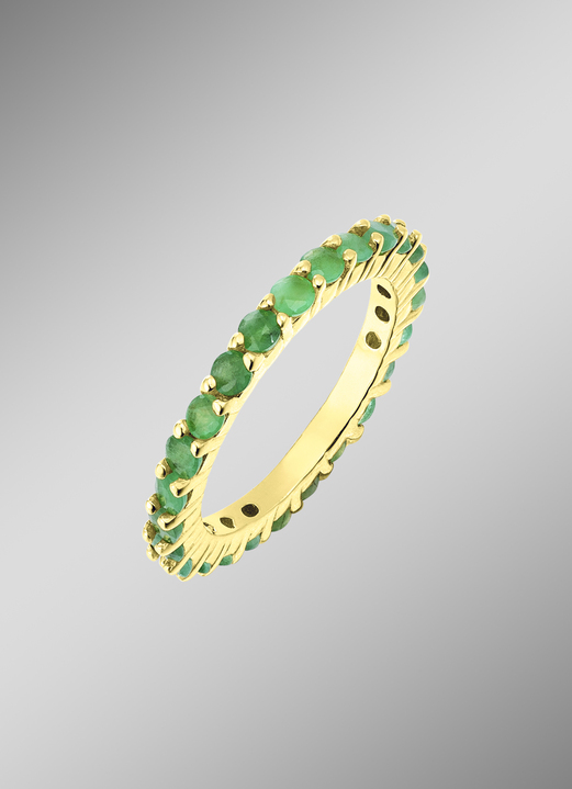 Ringe - Memoire-Ring mit Smaragd, in Größe 160 bis 220, in Farbe  Ansicht 1