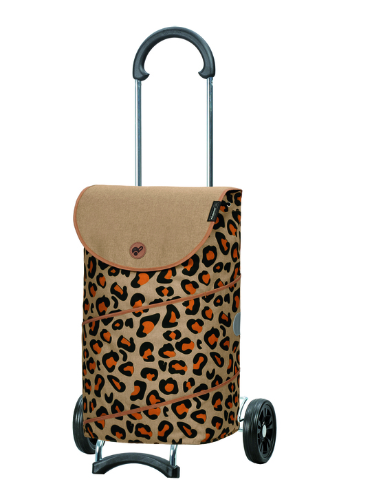 Einkaufstrolleys - Einkaufsroller mit Stahlgestell im Leopardendessin, in Farbe BUNT