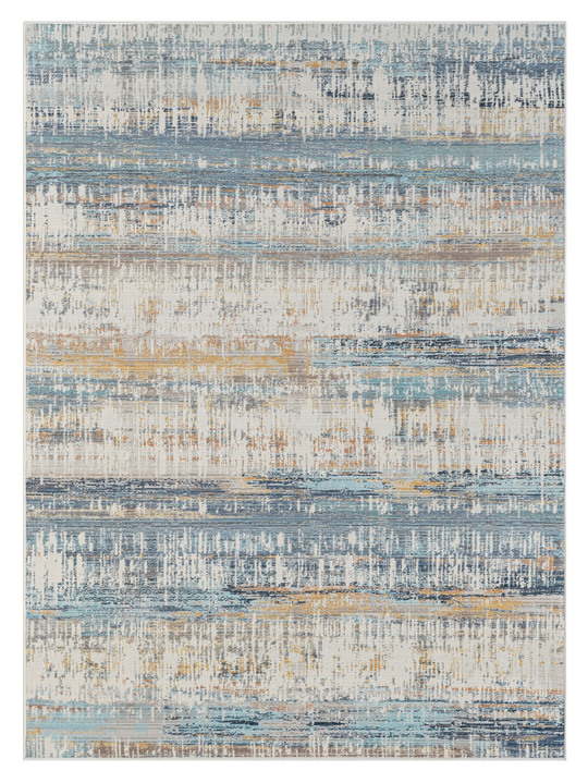 Modern - Robuster Teppich im modernen Used-Look, in Farbe BLAU Ansicht 1
