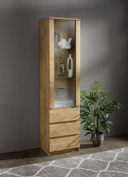 Vitrinen - Vitrine in modernem Design, in Farbe EICHE Ansicht 1