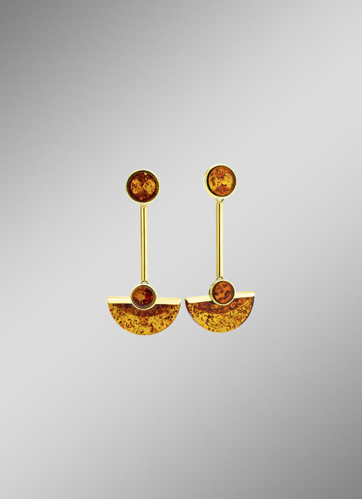 Ohrschmuck - Moderne Ohrstecker mit Bernstein, in Farbe  Ansicht 1