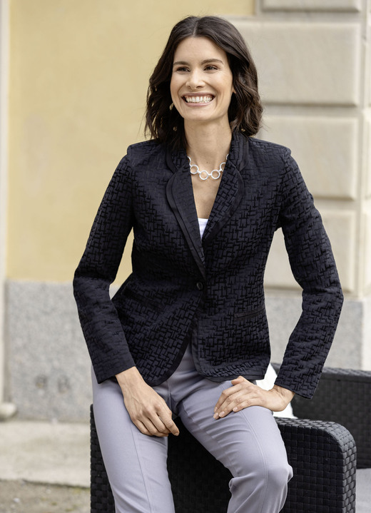 Anlassblusen - Blusenblazer mit Baumwolle Anlassblusen - Blusenblazer mit Baumwolle, in Größe 036 bis 050, in Farbe SCHWARZ