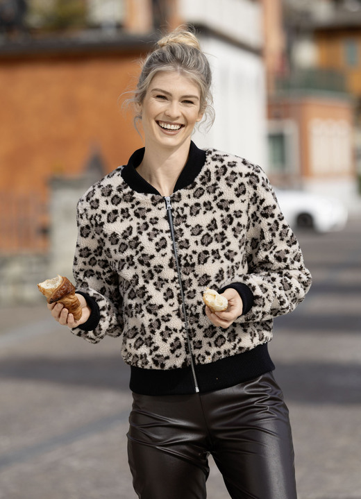 Winterjacken - Kurzjacke aus Teddyplüsch Winterjacken - Kurzjacke aus Teddyplüsch, in Größe 034 bis 050, in Farbe BEIGE-BRAUN