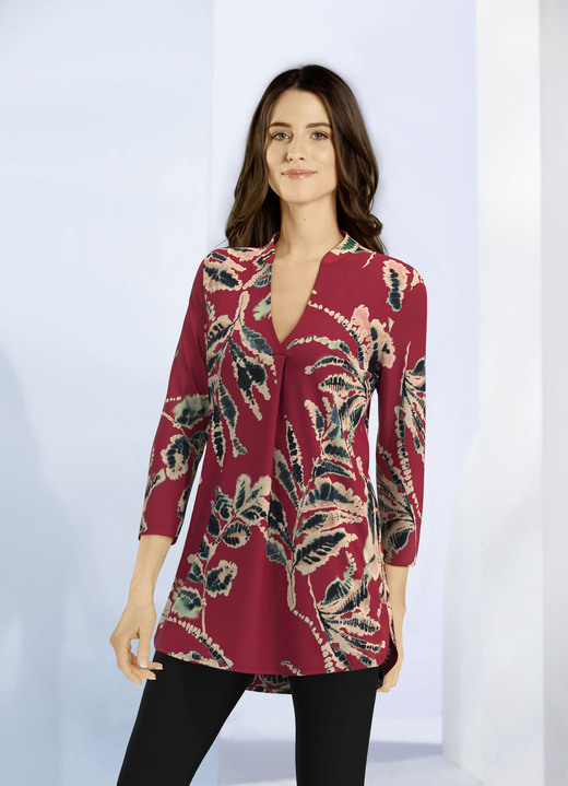 Blusen & Tuniken - Shirt-Tunika mit hübscher Zierfalte Blusen & Tuniken - Shirt-Tunika mit hübscher Zierfalte, in Größe 036 bis 054, in Farbe BORDEAUX-SAND