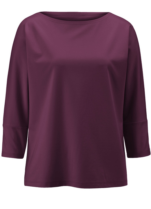 3/4-Arm - Shirt mit rundem Halsausschnitt 3/4-Arm - Shirt mit rundem Halsausschnitt, in Größe 036 bis 052, in Farbe BORDEAUX