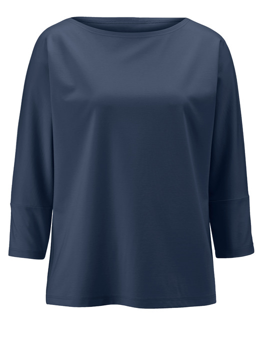 3/4-Arm - Shirt mit rundem Halsausschnitt 3/4-Arm - Shirt mit rundem Halsausschnitt, in Größe 036 bis 052, in Farbe MARINE