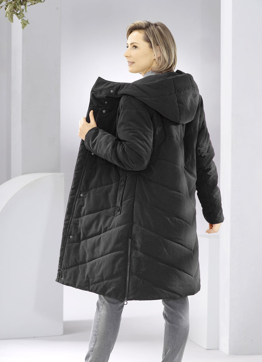 Wintermäntel - Kurzmantel aus recycelten Fasern, in Größe 036 bis 054, in Farbe SCHWARZ Ansicht 1