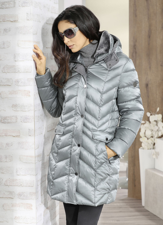 Winterjacken - Jacke mit abnehmbarem Kunstpelz-Besatz am Kragen Winterjacken - Jacke mit abnehmbarem Kunstpelz-Besatz am Kragen, in Größe 036 bis 052, in Farbe MINTGRÜN